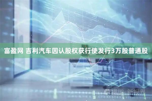 富盈网 吉利汽车因认股权获行使发行3万股普通股